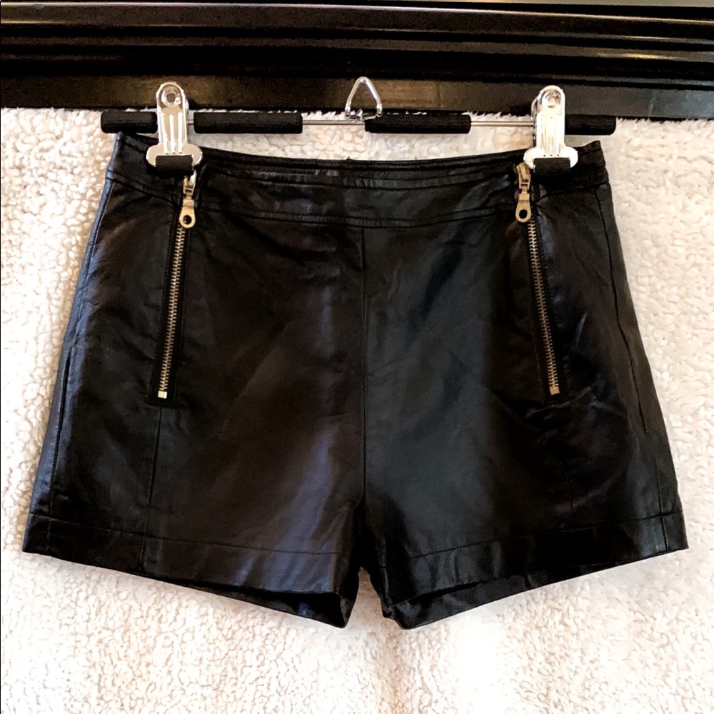 Leather shorts